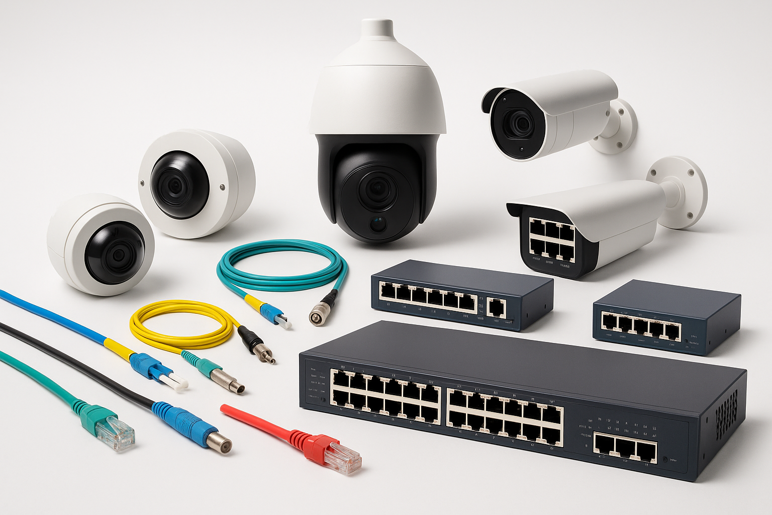 camaras, cables y switches de todo tip